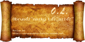 Obrusánszky László névjegykártya