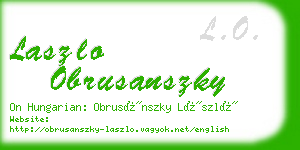 laszlo obrusanszky business card